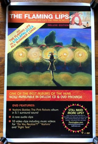 The Flaming Lips Yoshimi Battles The Robots (deluxe) Rare Promo Poster