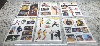 Ultra Rare - Bruce Lee Sticker Set Of 6 Sheets Vol 1 - 6 Hong Kong Bl Jkd Club