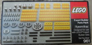 Vintage 1977 Lego Expert Builder Parts Pack Set No 961 Vintage,  Box Complete