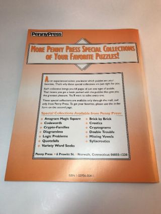 RARE Crypto - Families Volume 12 Penny Press Selected Puzzle Variety HTF 1992 2