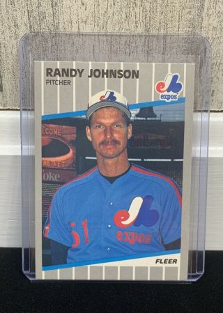1989 Fleer Randy Johnson Rookie 381 Card Highly Visible Marlboro Ad Rare