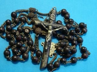 Antique Monastery Rosary // Ebony Wood // Priest Rosary // 1880