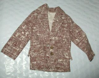 Vintage Barbie Ken 1975 Mod Sears 9048 Brown Tweed Suit Jacket Only