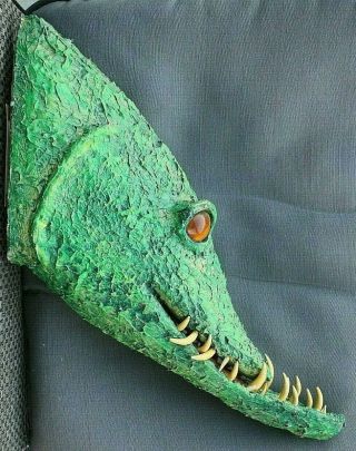 Bungled Jungle Monster Gator Head Bust Wall Hanging Trophy Great Large Rare