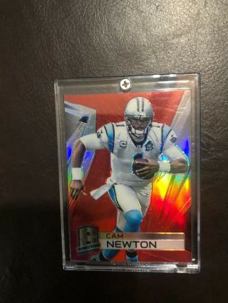 Cam Newton Spectra Red Rare Thick Refractor Card Sp/10 Carolina Panthers