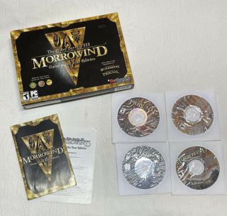 The Elder Scrolls 3 Morrowind Game Of The Year (pc,  2002) Big Box Rare