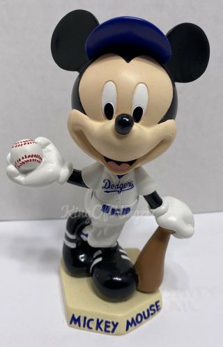 Rare Los Angeles Dodgers Disney Mickey Mouse At Bat Bobblehead