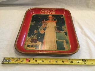 Antique Coca - Cola Tin Serving Tray 1935 Madge Evans - Rare