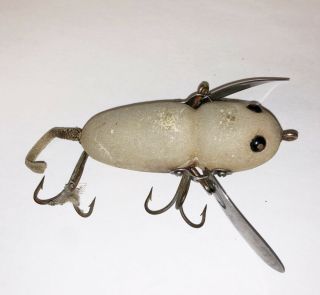 Vintage Heddon Crazy Crawler Mouse With Leather Tail Wooden Vgc 2 3/4”