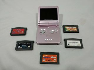 Rare Nintendo Gba Sp Ags - 101 Pearl Pink 5 Games Final Fantasy,  Iridion