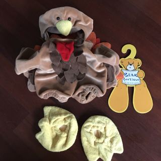 Build A Bear Babw Thanksgiving Turkey Outfit Costume Rare Retired 4 Piece Euc