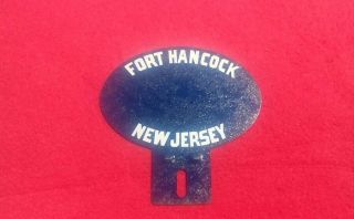 Vintage Fort Hancock,  Jersey License Plate Topper Emblem Rat Rod