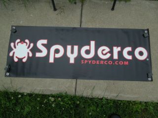 Rare Old Stock Store Banner Sign Spyderco Knives