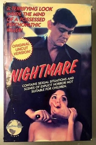 Nightmare - (nightmares In A Brain) Horror Big Box - Continental Vhs - Rare