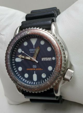 Vintage Mens Seiko Diver’s Watch 5H26 - 7A19 Rare Parts/Repair 2