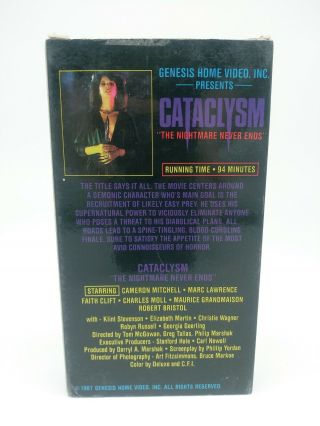Cataclysm VHS Rare Horror Slasher Genesis Home Video 2