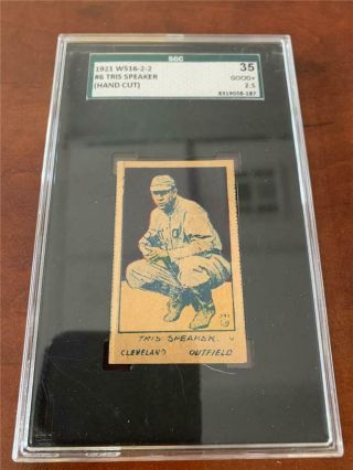 1921 W516 2 - 2 Tris Speaker Card 6 Sgc 35 2.  5 Good,  Rare Chicago Cubs