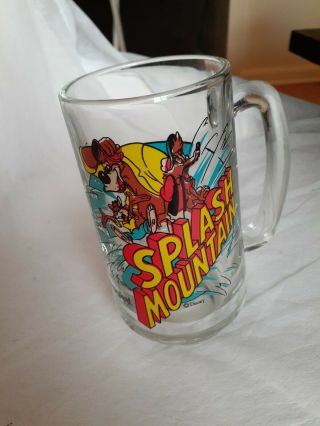 Very Rare Vintage Disney Disneyland Splash Mountain Glass Mug