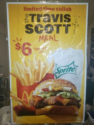Travis Scott Mcdonalds Company Promo Poster In Hand 9/10 Rare
