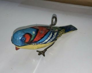 Antique Mechanical Wind - Up Toy 1927 Tin Metal Lithograph Pecking Bird