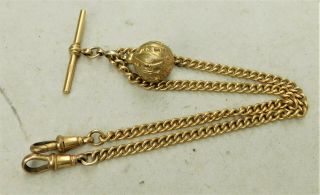 No Reser C1910 Gold Plated Pocket Watch Chain Vintage Antique