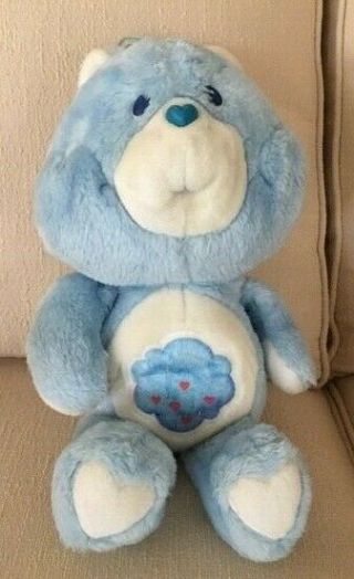 Vtg 1983 Care Bears Grumpy Bear Plush Stuffed Animal Kenner 13 " Rain Cloud Blue