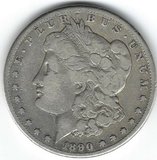 1890 - Cc Morgan Silver Dollar Coin Rare Date No Damage