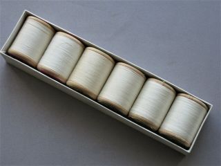 Antique Box 6 Linen Lace Thread.  W J Knox - Kilbirnie - Scotland 3