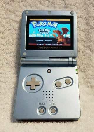 Rare Backlit Nintendo Game Boy Advance Sp Ags - 101 Pearl Blue Baby Blue