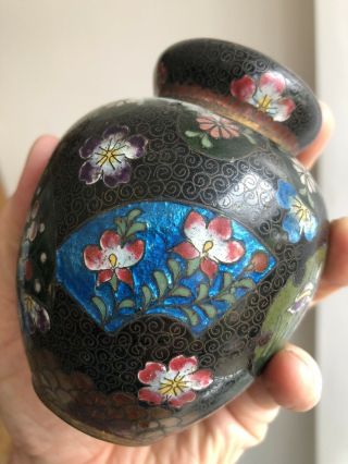 Antique Japanese Cloisonne Enamel Jar And Cover