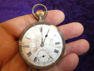 Antique Hallmarked Sterling Silver Cased Pocket Watch