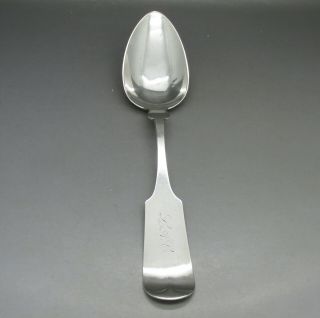 AMERICAN CIVIL WAR SOLID STERLING SILVER TABLE SPOON 48g WOOD & HUGHES NY c1863 2