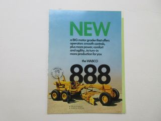 Rare Wabco 888 Motor Grader Sales Brochure 1968