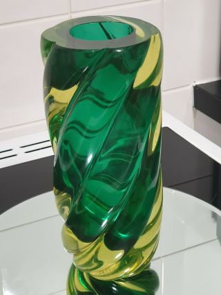 Absolutely Very Rare And Huge Murano Uranium Glass Vase 2