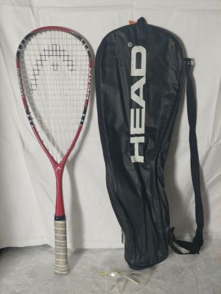 Rare Head Liquidmetal Lm Fire Squash Racquet Racket With Carrying Case