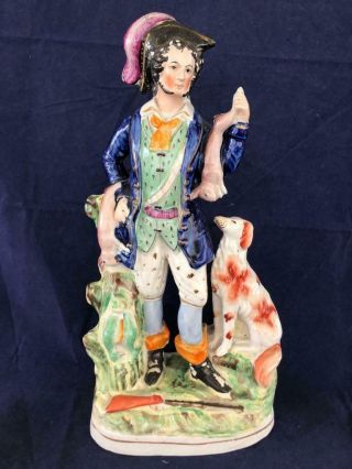 Good Large Antique Early Staffordshire Flat Back Pottery Figure Group.