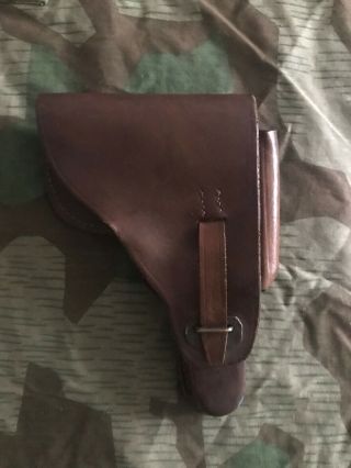 Ww2 Wwii German Leather Holster For Luger P08 Vtg Werhmacht Very Rare