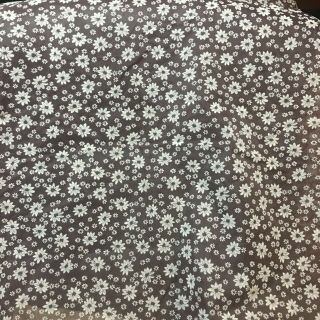 Vintage Flocked Fabric Floral Brown White Sheer 9 Yards Plus 27 Inches Rare