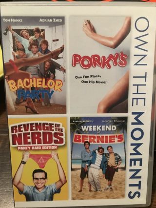Bachelor Party/porkys/revenge Of The Nerds/weekend At Bernies 4 Comedy Rare Oop