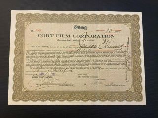 1916 Cort Film Corporation Stock Early Theater & Film Seattle John Cort Rare