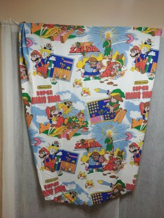 Vintage 1988 Nintendo Mario Bros Legend Of Zelda Twin Fitted Bed Sheet