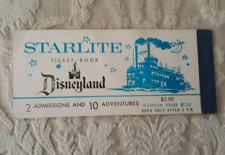 Rare Vintage Disneyland Starlite Coupon Ticket Book,  5 Loose Coupons