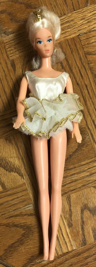 Vintage Ballerina Barbie Doll With Gold Crown Mod Era 1976