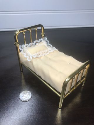 Bodo Hennig Antique German Metal Bed W Spring And Bedding/pillow