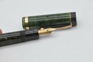 Rare Vintage Parker Duofold Jr Lucky Curve Fountain Pen Jade Green Flexy