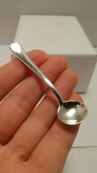 Antique Shreve Crump & Low Sterling Silver Salt Cellar Spoon (2 7/8 ") 7.  1 Grams
