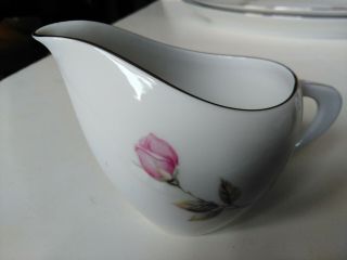 Creamer Dawn Rose Style House Fine China Vintage Japan Silver