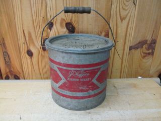 Vintage J.  C.  Higgins Minnow Bait Bucket Pail