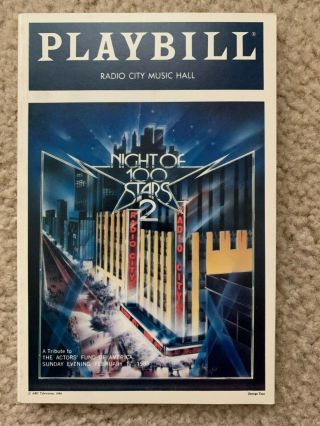 Broadway Night Of 100 Stars 2 Playbill Extremely Rare