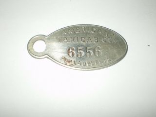 Antique Metal Adv.  Key Fob/american Taxicab Co.  /phila. ,  Pa.  /1411 - 13 Locust St.